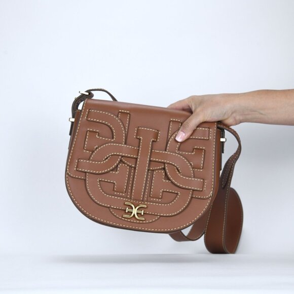 Sam Edelman Bay Small Saddle Bag - Cognac - Picture 1 of 10